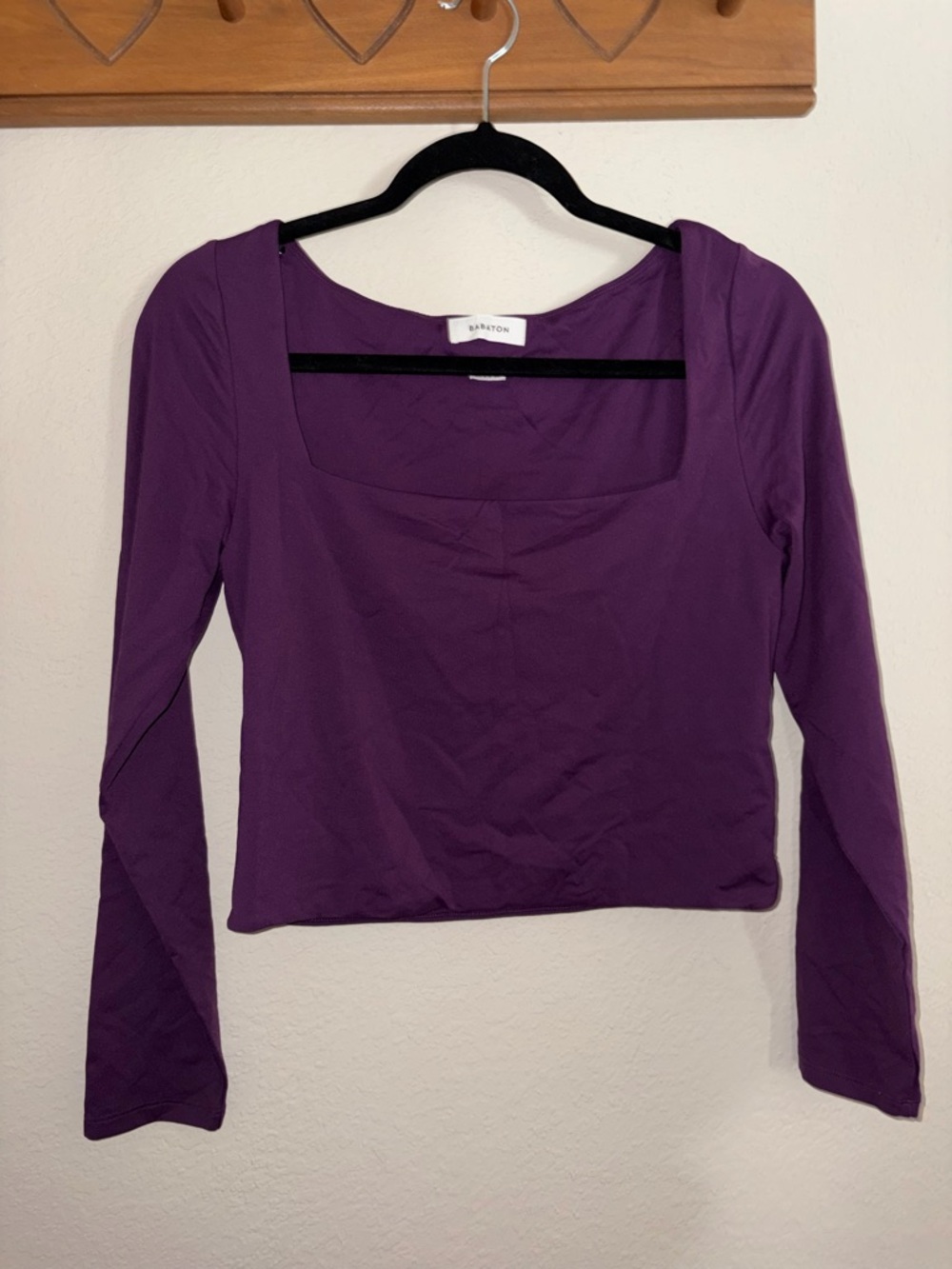 Aritzia Babaton Women’s Purple Long-Sleeve Square Neck Top